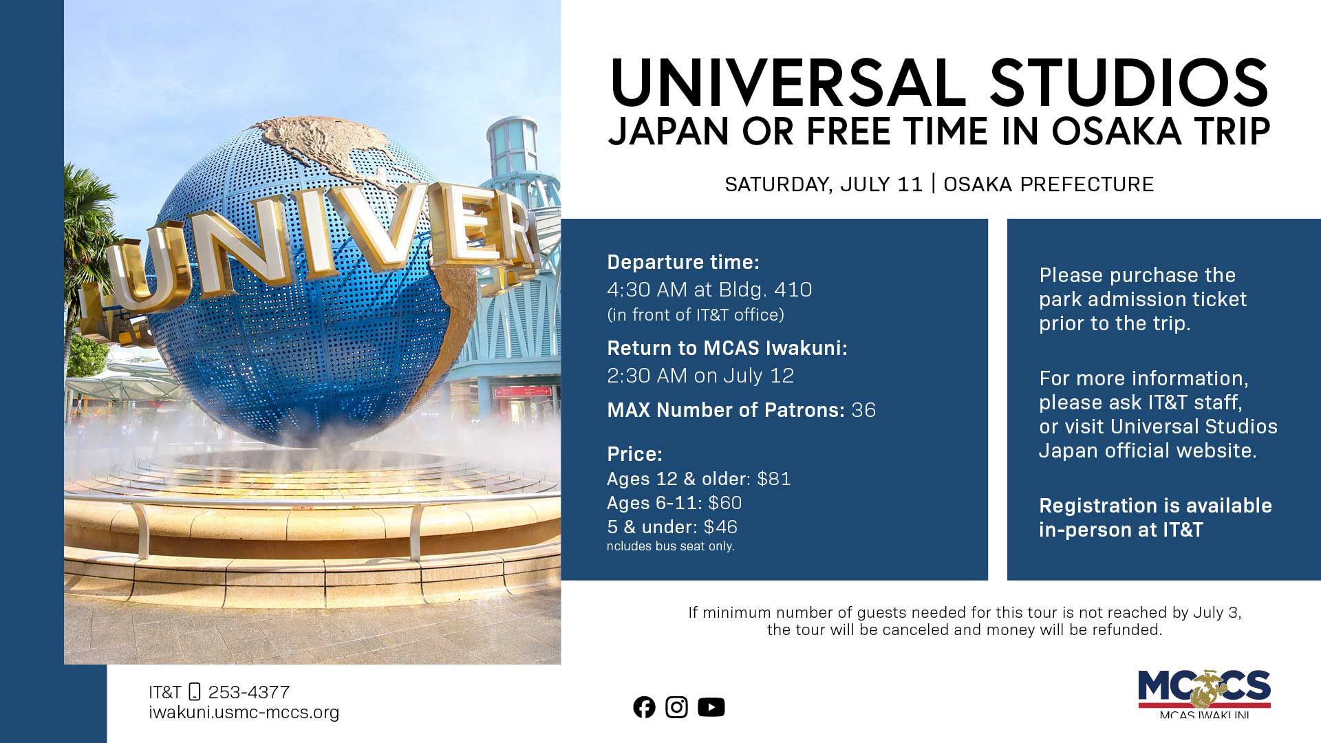 Universal Studios Japan or Free Time in Osaka Trip