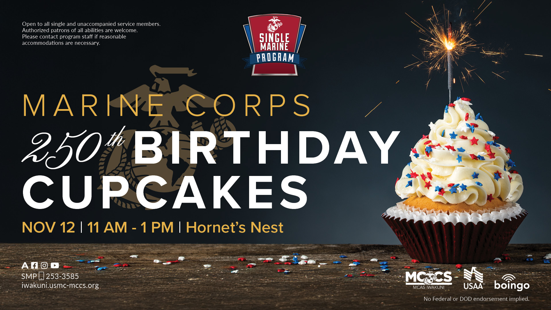 SMP - Marine Corps Birthday Cupcakes